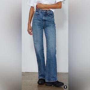 High-Rise Blue Flare Jeans - Womens Wide Leg